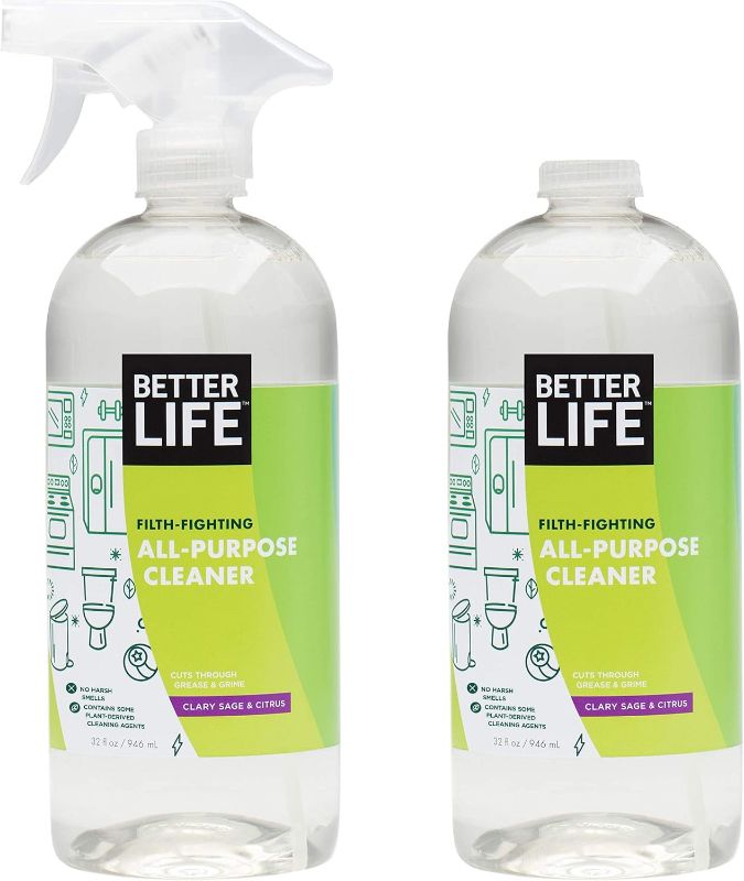 Photo 1 of  Better Life All Purpose Cleaner - Multipurpose Home and Kitchen Cleaning Spray for Glass, Countertops, Appliances, Upholstery & More - Multi-surface Spray Cleaner - 32oz (Pack of 2) 