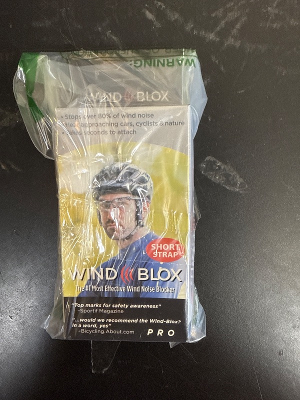Photo 1 of Wind-Blox Pro Noise Block Helmet Attachment Strap, Noise Reduction Bicycle Helmet Accessory, Wind Blocker Biking and Cycling Gear, Helmet Add-On with Adjustable Straps