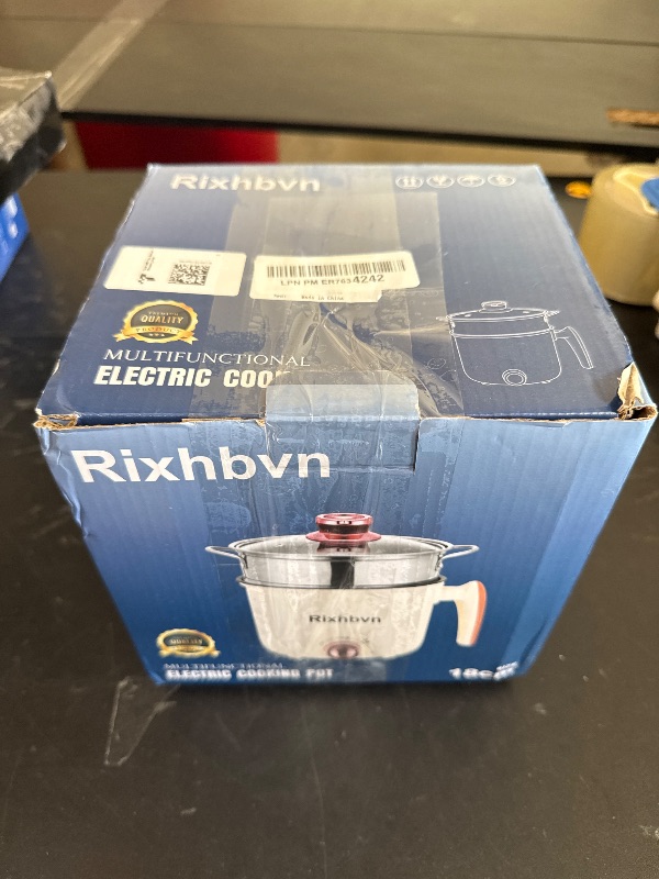 Photo 1 of Rixhbvn Hot Pot Electric with Steamer, Rapid Noodles Cooker,Non-Stick Electric Pot for Raman, Soup, Noodles, Steak, Oatmeal, Rapid, with Temperature control, (Rotary switch), 1.8L,Purple