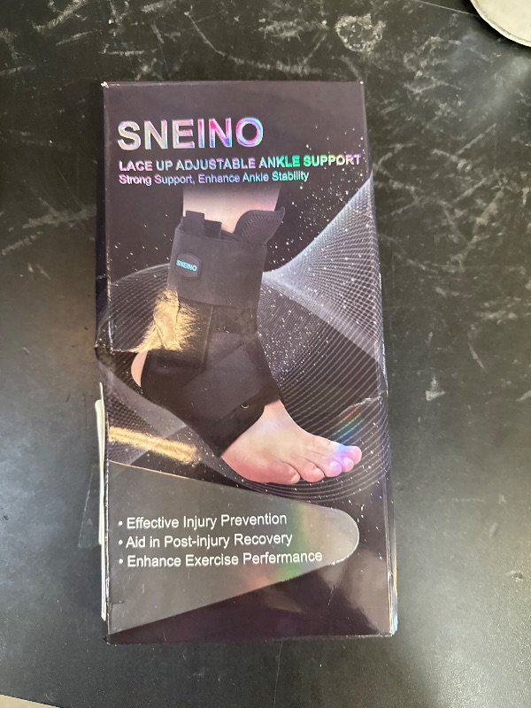 Photo 1 of SNEINO Ankle Brace for Women & Men - Lace up Ankle Brace for Sprained Ankle, Adjustable Ankle Support Stabilizer for Achilles, Tendon, Sprain, Injury Recovery,Sports (Small)