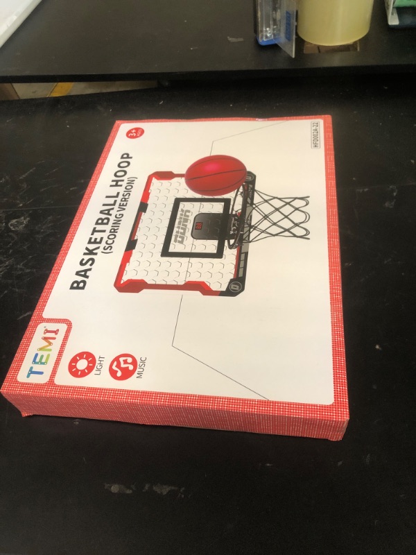 Photo 1 of TEMI Basketball Hoop Indoor, Mini Basketball Hoop with 4 Balls & Electronic Scoreboard, Over the Door Basketball Hoop, Basketball Toys for Boys Girls Age 5 6 7 8 9 10 11 12 - Kids & Teens Gift Ideas
