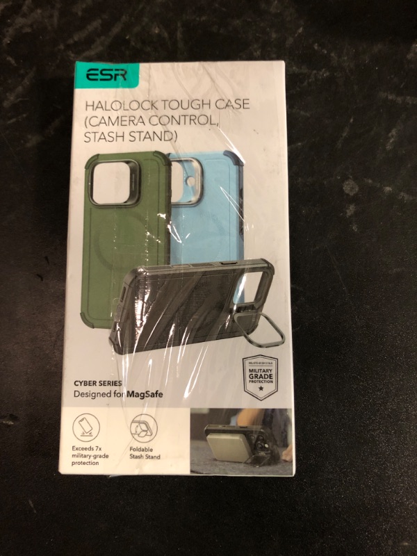 Photo 1 of ESR for iPhone 16 Pro Max Case with Stash Stand, Camera Control, 23FT Military-Grade Shock-Absorbing Drop Protection, Compatible with MagSafe Accessories, Magnetic Cyber Series, Black