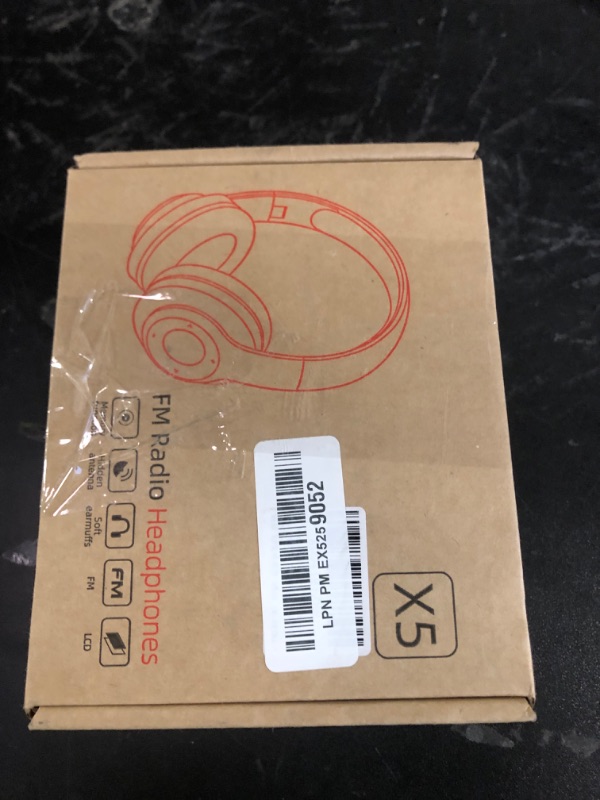 Photo 1 of kamapulo X5 Rechargeable & Portable FM Radio Headphones with Best Reception, LED Display, Soft Ear Muffs, FM Headset Radio Receiver for Meeting, Works, Hiking, Jogging (Beige)