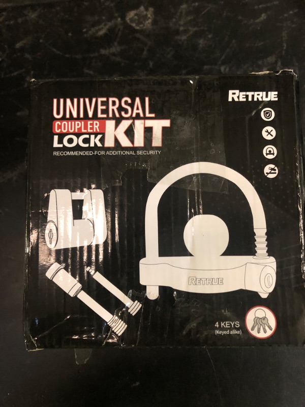 Photo 1 of RETRUE Keyed Alike Trailer Lock Set Tow & Store Lock Kit Include Universal Coupler Lock & Dual Hitch Receiver Pin Lock & Trailer Tongue Lock, Black