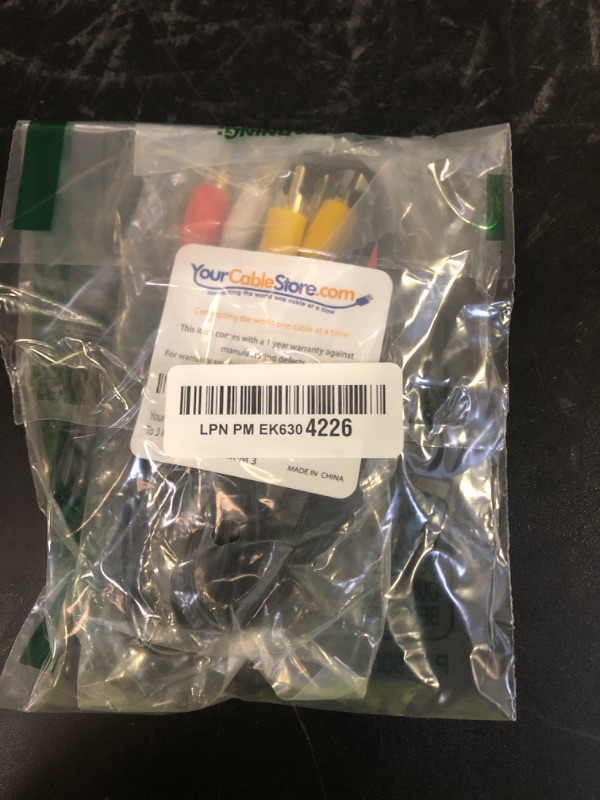 Photo 1 of Your Cable Store 3 Foot RCA Audio / Video Cable 3 Male To 3 Male
