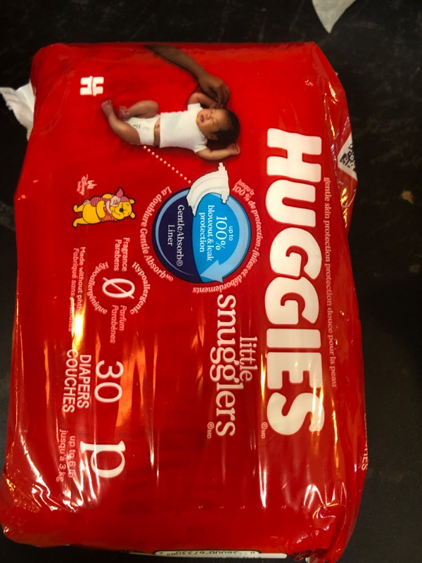 Photo 1 of Huggies Newborn Diapers, Little Snugglers Baby Diapers, Size Preemie (up to 6 lbs), 30 Count