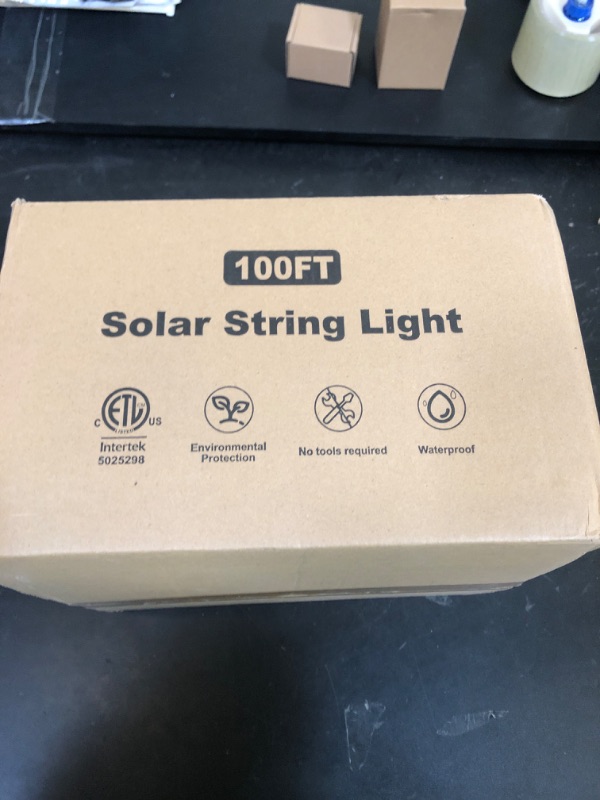 Photo 1 of ZJOJO Solar String Lights Outdoor Waterproof 100FT,Solars Light Outdoor with 30+2 Shatterproof Bulbs IP65, Patio Lights SolarPowered &USB Port, LED String SolarLights for Outside Decor