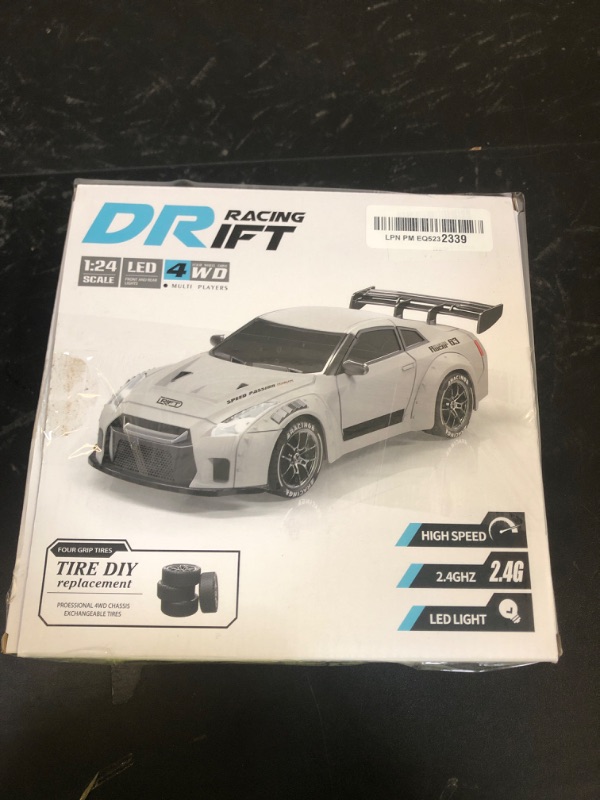 Photo 1 of RC Drift Car, 1:24 Scale Remote Control Vehicle with LED Lights, 2.4GHz 20KM/H 4WD High Speed RC Cars, Drifting Tires?Two Batteries, Racing Sports Toy Idea Gift for Adults Boys Girls and Kids