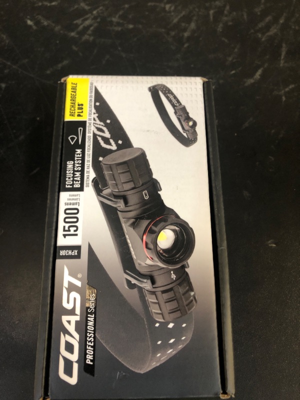 Photo 1 of Coast XPH30R 1200 Lumen USB-C Rechargeable Dual Power Headlamp with Twist Focus Beam and Magnetic Base, Black