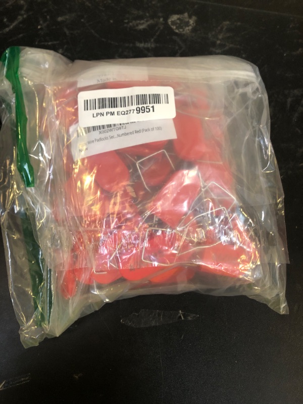 Photo 1 of Plastic Wire Padlocks Security Seals Disposable Anti-Tamper Lock Numbered Red (Pack of 100)