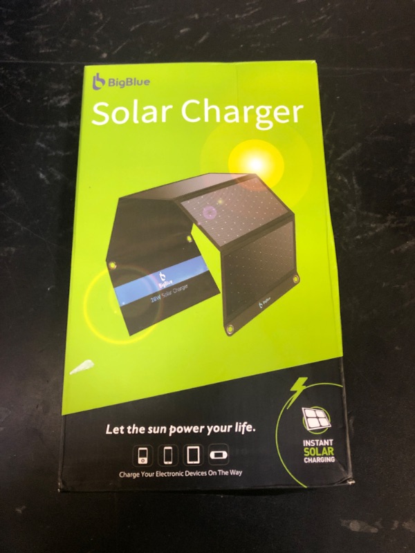 Photo 1 of [Upgraded] BigBlue 3 USB Ports 28W Solar Charger(5V/4.8A Max), Portable Foldable Solar Panel for Camping, IP44 Waterproof, Compatible with iPhone 11/XS/XS Max/XR/X/8/7, iPad, Samsung Galaxy LG etc.