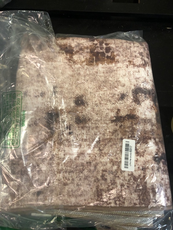 Photo 1 of Runner Rug for Kitchen Coffee Hallways Runner Rug Non Slip 2'6''x8' Washable Brown Long Runner Rugs with Rubber Backing Soft Abstract Carpet Runner for Entryway, Kitchen, Bedroom, Bathroom