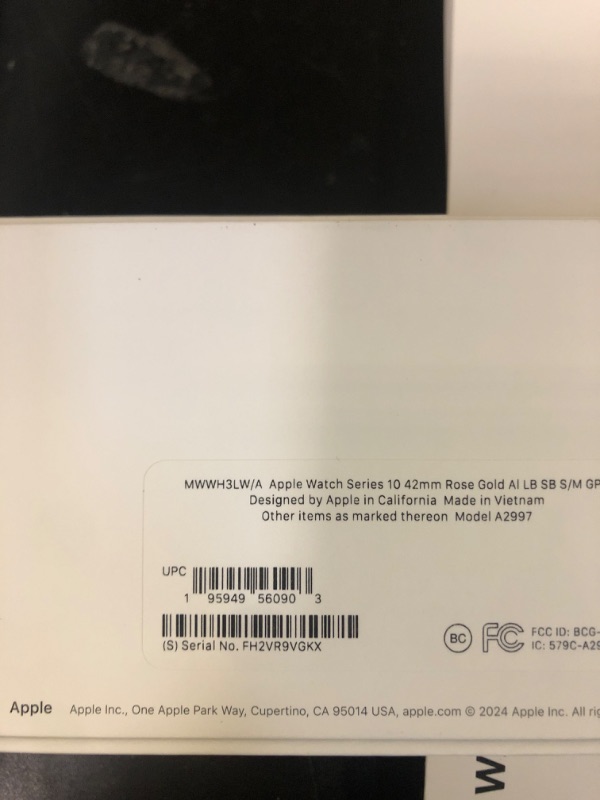 Photo 1 of Apple Watch Series 10 [GPS 42mm case] Smartwatch with Rose Gold Aluminum Case with Light Blush Sport Band - S/M. Fitness Tracker, ECG App, Always-On Retina Display, Water Resistant
