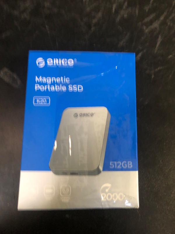 Photo 1 of ORICO 512GB Magnetic Portable SSD, Aluminum Alloy, 4K 120 fps ProRes HDR Record and Store, Up to 2000MB/s, External Solid State Drive, Compatible with iPhone 16 Pro Max, Tablet, Computer - K20