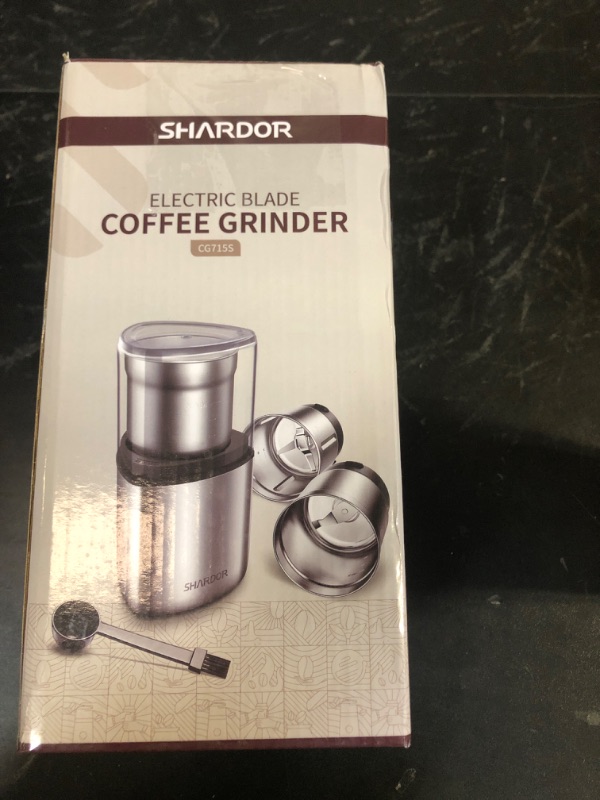Photo 1 of SHARDOR Coffee Grinder Electric Herb/Wet Grinder for Spices and Seeds with 2 Removable Stainless Steel Bowls, Silver