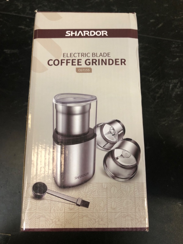 Photo 1 of SHARDOR Coffee Grinder Electric Herb/Wet Grinder for Spices and Seeds with 2 Removable Stainless Steel Bowls, Silver