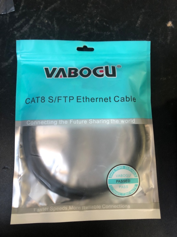 Photo 1 of Vabogu Cat 8 Ethernet Cable, 3ft Heavy Duty High Speed Internet Network Cable, 26AWG, 2000Mhz 40Gbps with Gold Plated RJ45 Connectors, Shielded for Indoor & Outdoor Use