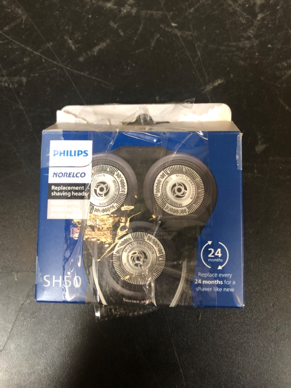 Photo 1 of Philips Norelco SH50/52 Shaving Heads, Compatible with Philips Shavers Series 5000 and 6000, Powerful Performance, Self-Sharpening, 3 Pieces, Model SH50/52 Replaces Model HQ9/50, HQ56/50 and RQ11/50