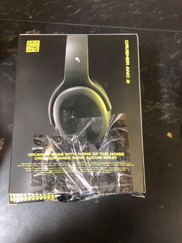 Photo 1 of Skullcandy Crusher ANC 2 Wireless Over-Ear Bluetooth Headphones with Extra USB-C Charging Cable, Multi-Sensory Bass, Active Noise Cancelling, 60 Hours Battery, Microphone iPhone Android - True Black