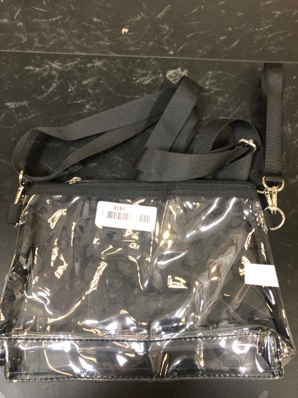 Photo 1 of Bagenius Clear Purse Stadium Approved for Women, Transparent Clear Bag with Removable Straps, Coin Purse for Work Festival Sporting Events and Concert - Black
