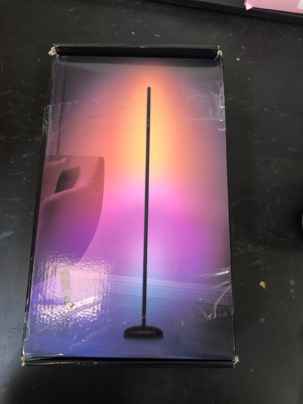 Photo 1 of Vexinat Corner Floor Lamp, Smart RGB LED Corner Lamp with App & Remote, Modern Floor Lamp with 16 Million Colors, Music Sync, Scene Modes, Color Changing Standing Lamps for Living Room, Bedroom