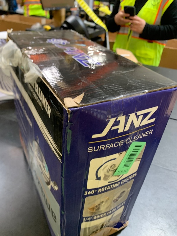 Photo 1 of janz 14" Pressure Washer Surface Cleaner with 4 Wheels, Stainless Steel Housing, 1/4" Quick Plug, 2 Extension Wands, 2 Replacement Nozzles and 3 Spray Nozzles, 4000 PSI
