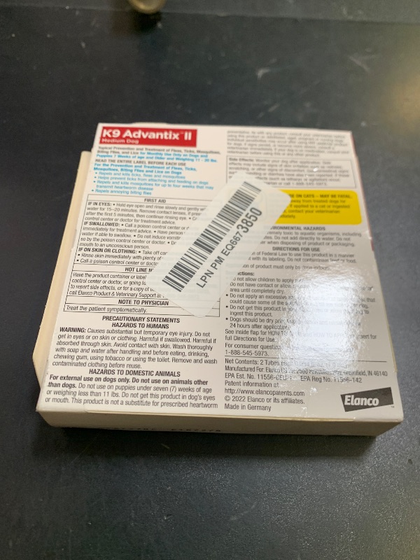 Photo 1 of K9 Advantix II Medium Dog Vet-Recommended Flea, Tick & Mosquito Treatment & Prevention | Dogs 11-20 lbs. | 2-Mo Supply