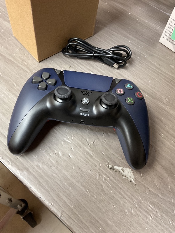Photo 1 of Replacement for Controller,Work for PS5,PS4,PC,Wireless Remote with Dual Vibration, Turbo, 6-Axis Motion,Back Paddles, Speaker,1200mAh Battery, Headphone Jack, Gamepad,(Midnight Blue)