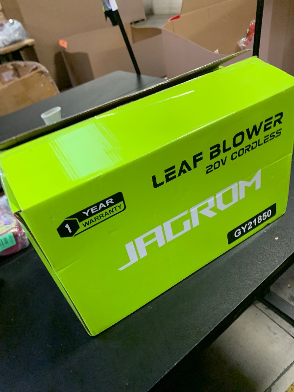 Photo 1 of Leaf Blower Cordless with 2 x 4.0Ah Battery and Charger, 580CFM 160MPH Electric Blower with 2 Speeds, 20V Handheld Leaf Cleaner for Lawn Care, Blowing Leaves, Dust, Snow, Gravel for Patio, Yard, Green