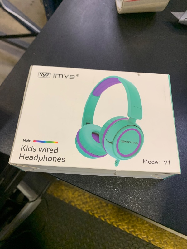 Photo 1 of IMYB V1 Kids Headphones, Wired Stereo Foldable Tangle-Free 3.5mm Adjustable On-Ear Headphones for Kids for School/Toddlers/Childrens/Teens/Boys/Girls/Ipad/Tablet/Kindle/Phones/Travel/Plane (Green)