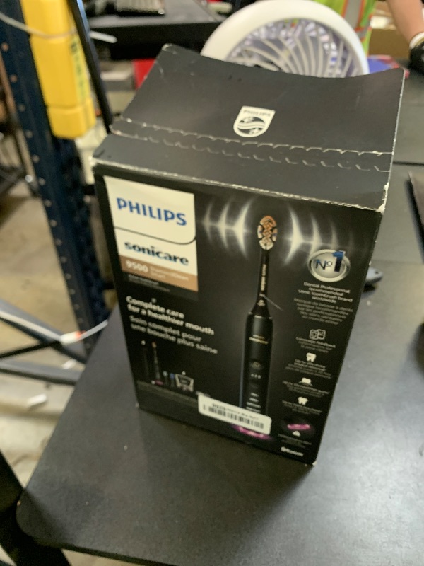 Photo 1 of Philips Sonicare DiamondClean Smart 9500 Electric Toothbrush, Sonic Toothbrush with App, Pressure Sensor, Brush Head Detection, 5 Brushing Modes and 3 Intensity Levels, Black, Model HX9923/11