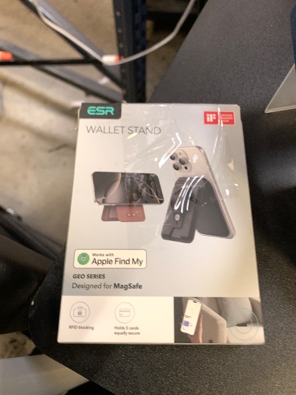 Photo 1 of ESR Geo for Magsafe Wallet with Full Find My Functionality,5 Card-Holder, RFID Blocking, Magnetic Wallet for iPhone 17/16/15/14/13/12 Series, with Adjustable Stand, Black