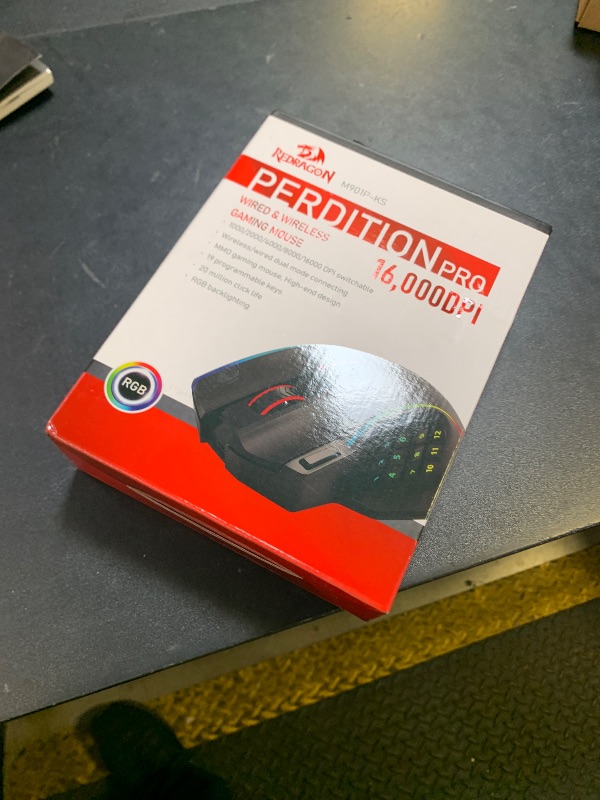 Photo 1 of Redragon Wireless Gaming Mouse, MMO Gaming Mouse UP 16,000 DPI, 16 Macro Programmable Buttons, RGB Rechargeable with 12 Side Buttons, 70Hrs for PC Laptop MOBA FPS, M901P-KS