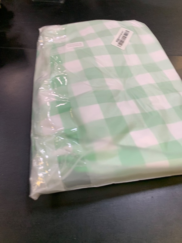 Photo 1 of Moukeren 3 Pieces Picnic Table Cover for Kids with Bench Covers Fitted Tablecloth for Outdoors Vinyl Waterproof Cloth for Camping Home Goods Indoor Outdoor Patio BBQ(Green and White Plaid)