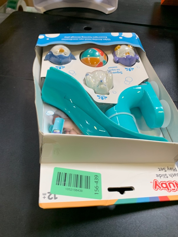 Photo 1 of Nuby Penguin Slide Bath Toy Play Set with 4 Bath Squirters - Baby Bath Toys for Boys and Girls 12+ Months - Suction Cup Toy Attaches to Shower Wall