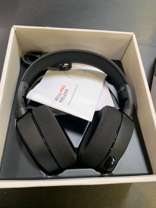 Photo 1 of SteelSeries Arctis Pro Wireless Gaming Headset - High Fidelity 2.4 GHz Wireless - Mixable Bluetooth - Non-Stop Dual Battery - OLED Base Station - AI Noise Canceling Mic - PC, PS5, PS4, Mobile - Black