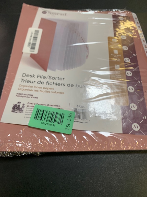 Photo 1 of Smead Expandable Office Desk File Sorter, Office Supplies, Alphabetic (A-Z) Desk Organizer, 20 Indexing Dividers, Laminated Tabs, Letter Size, Rosewood, Office Desk Accessories (89214)