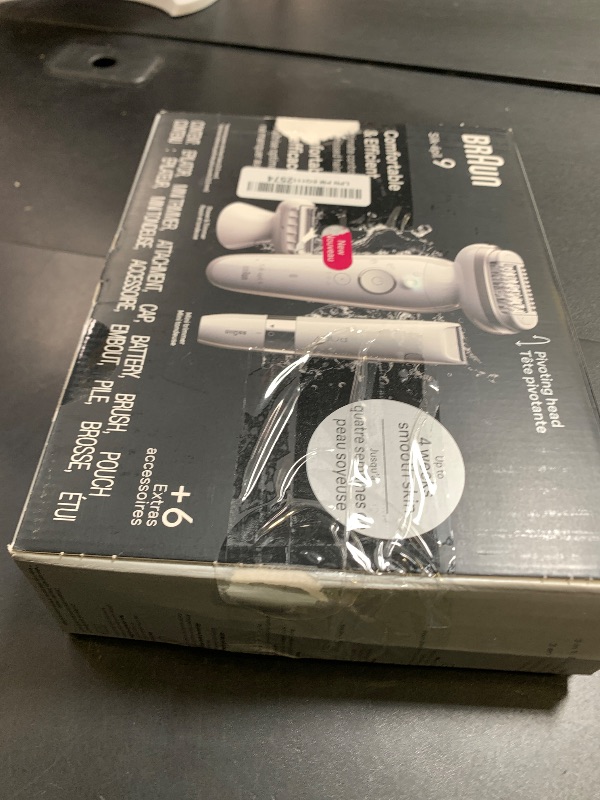 Photo 1 of Braun Silk-épil 9 Epilator, Pivoting Head, Wet and Dry, Includes Body Trimmer, Shaver Head and Trimmer Comb,SES9-441