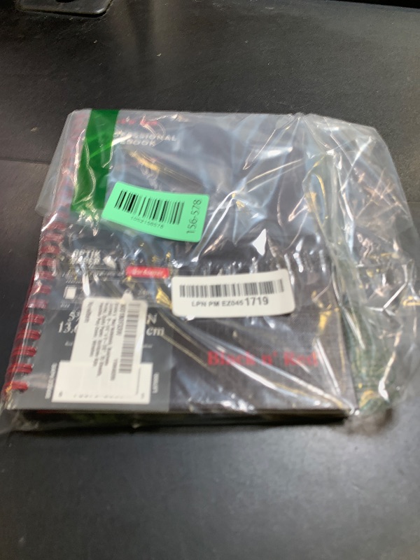 Photo 1 of Black n' Red Twin Wire Poly Cover Notebook, 8-1/4 x 5-7/8 Inches, Black, 70 sheets (C67009)