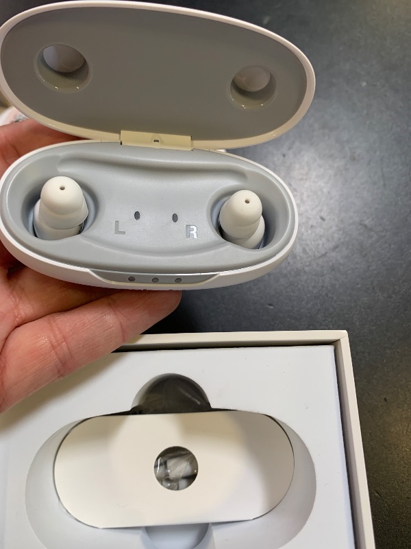 Photo 1 of OTC Hearing Aids for Seniors - Hearing Aids with Digital Chips, Supermini Rechargeable Hearing Amplifiers Invisible with 16-Channel Sound Processing 3 Volume and 80H Wireless Charging Case (White)