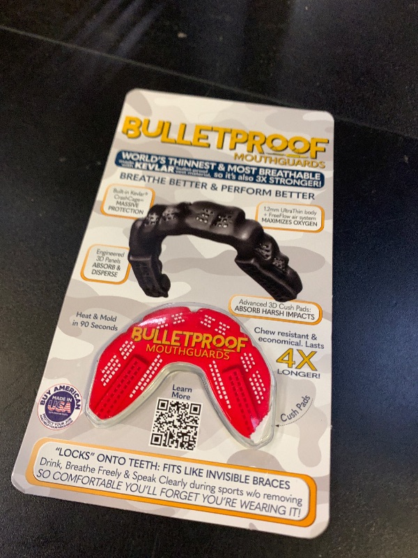 Photo 1 of Bulletproof: World’s Thinnest Most Breathable Mouthguard is 3X Stronger! Football MMA Hockey Rugby Basketball BJJ Lacrosse Boxing Sports Mouth Guard Grinding Teeth. Men Women Adult Youth Kids Braces