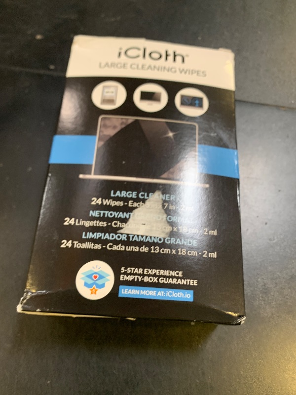 Photo 1 of Screen Cleaner Wipes by iCloth – Individually Wrapped – Travel Size – Streak-Free (24 Large Wipes)