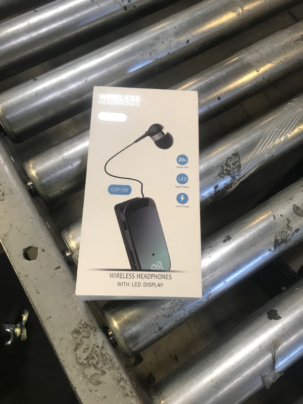 Photo 1 of Retractable Wireless Headset Headphone Stereo Earphone V5.0 Noise Cancelling Mic Clip on Earpiece Comfortable HandsFree Headset 20Hrs Talking Time Sports Business Trucker Driver Earbud