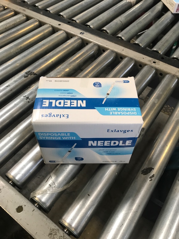 Photo 1 of 100 Pack Disposable 3ml/cc Lab Syringes with 23Ga 1 Inch Needle Luer Lock, Individually Sealed Packed