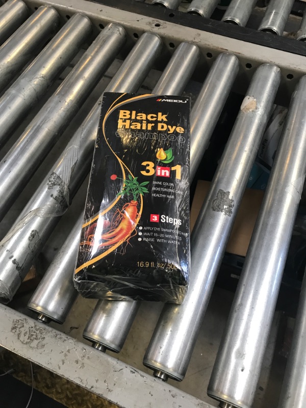 Photo 1 of MEIDU Black Hair Dye Shampoo 3 in 1, Shampoo for Color Treated Hair 100% Gray Coverage for Women Men, Natural Herbal Ingredients Champu Para Canas pintar el pelo 500ml