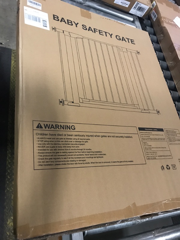 Photo 1 of Mumeasy 36" High Extra Tall Dog Gate, 29.6"-40.5" Wide Pressure Mounted Tall Baby Gate for Dog, Auto Close Pet Gate with Door for Stairs,Doorways,House,Black