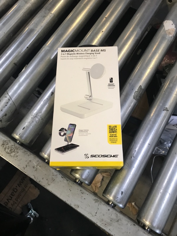 Photo 1 of Scosche MSQSWT MagicMount Base MS Foldable Fast Wireless Charging Station for Desk, Phone Charger for MagSafe iPhone 16/15/14/13/12/AirPods Pro with Apple Watch Charger Stand (Watch Charger Not Incl.)