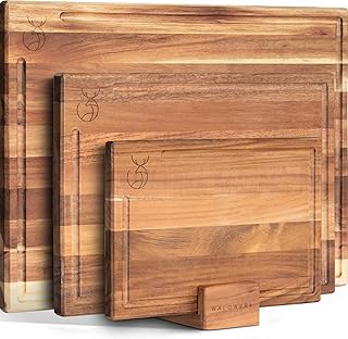 Photo 1 of WALDWERK Cutting Board Set (15.75 x 12/13 x 9.5/10 x 7 in) out of Solid Acacia Wood - 0,8 in Thick Cutting Boards for Kitchen - Wood Cutting Boards - Wooden Chopping Boards for Kitchen