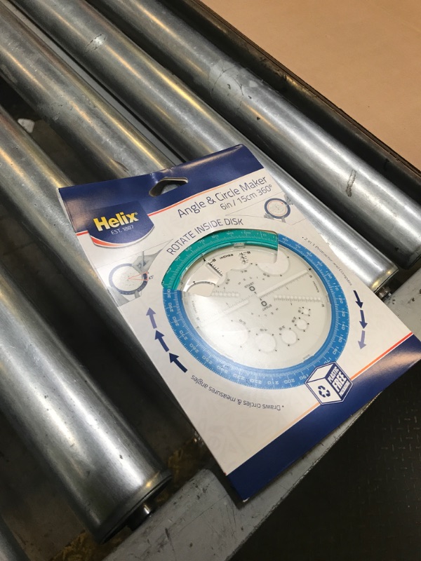 Photo 1 of Helix Angle and Circle Maker with Integrated Circle Templates, 360 Degree, 6 Inch / 15cm, Assorted Colors (36002)