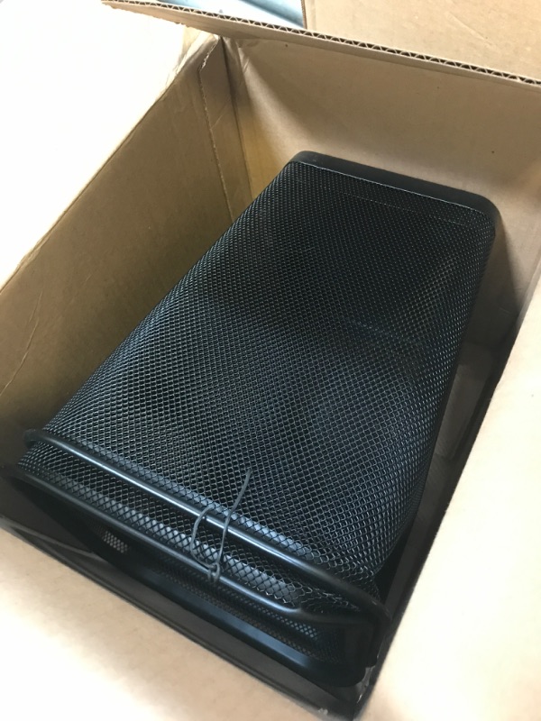 Photo 1 of Mind Reader Mesh Trash Can, Waste Paper Basket, Square, Office, Metal Mesh, 9.75"L x 9.75"W x 12.25"H, Set of 2, Black
